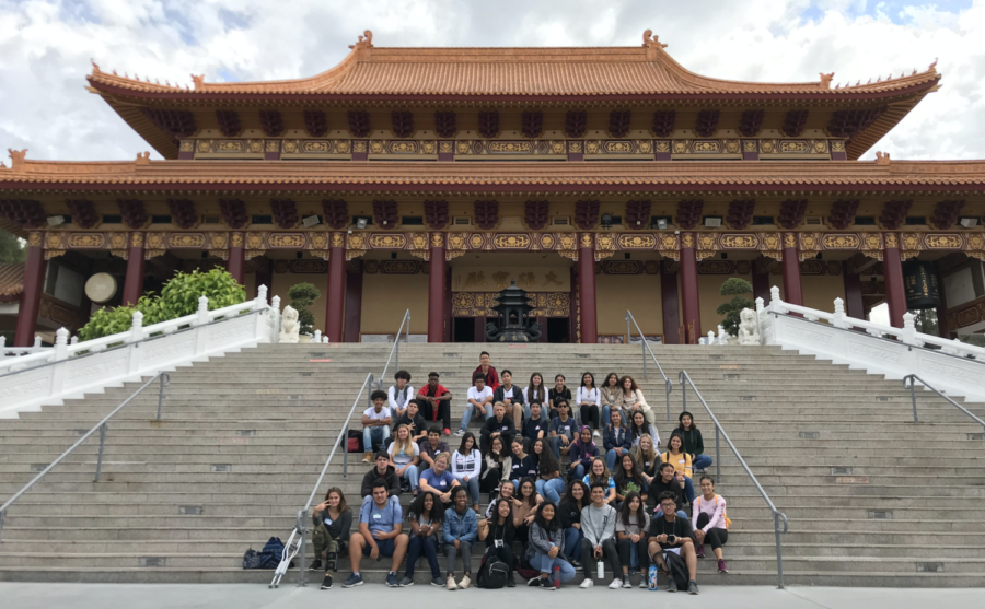 Pictured above, WHAP Club students at the Hsi Lai Temple.