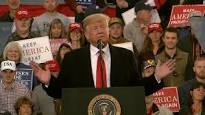 President Trump at the Thursday's rally.