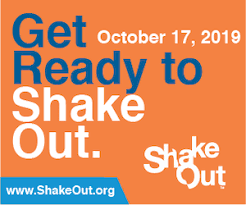 The flyer for The Great California ShakeOut taking place on October 17th