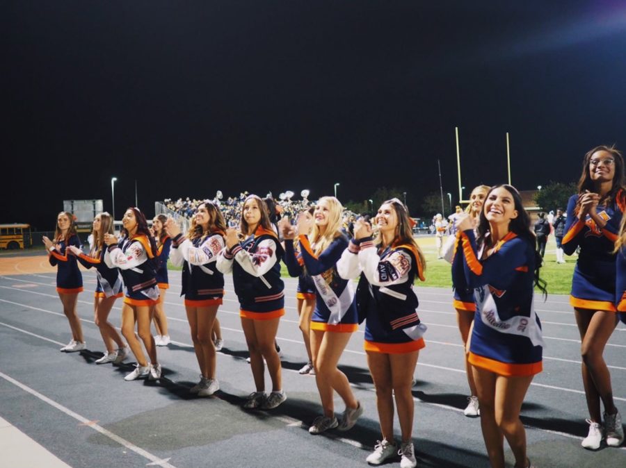 ERHS senior night and Mustang cheerleaders.