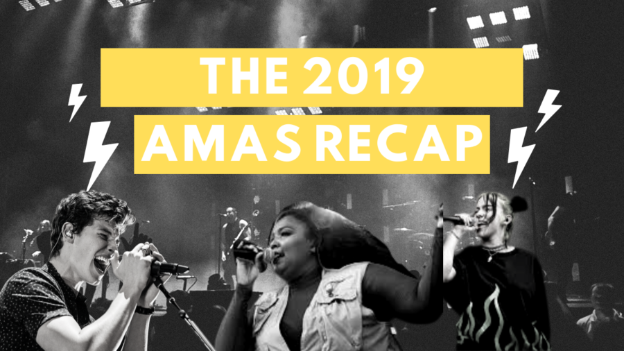 The+2019+AMAs+Recap+Cover+featuring+Shawn+Mendes%2C+Lizzo%2C+and+Billie+Eilish.+%28Left+to+Right%29