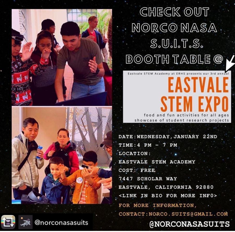 Flyer for the upcoming STEM Expo courtesy of the ESTEM Instagram account.