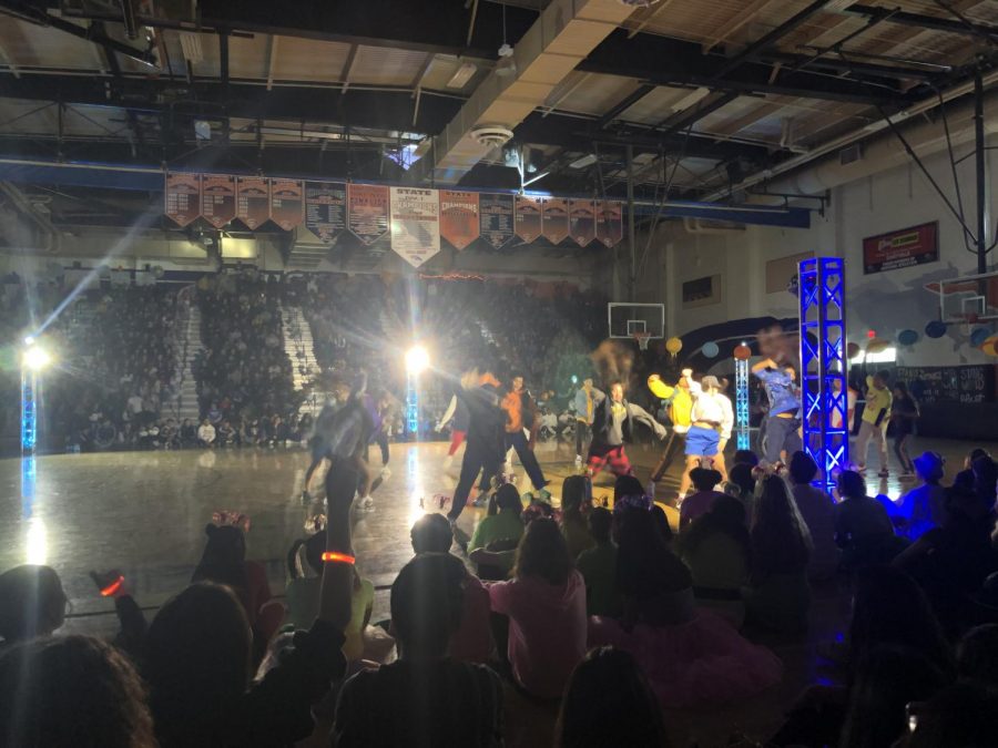 ERHS dance group, Flava, performing during the annual Winter rally