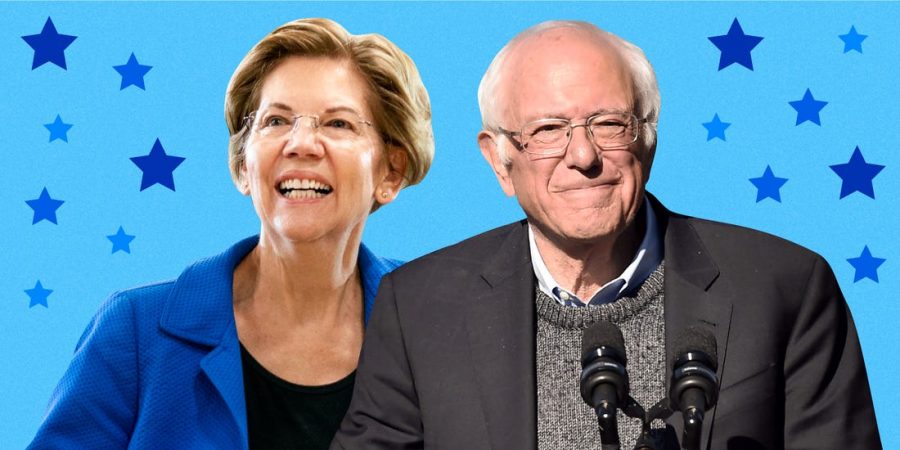 Senators+Elizabeth+Warren+and+Bernie+Sanders%2C+Candidates+for+the+Democratic+Party