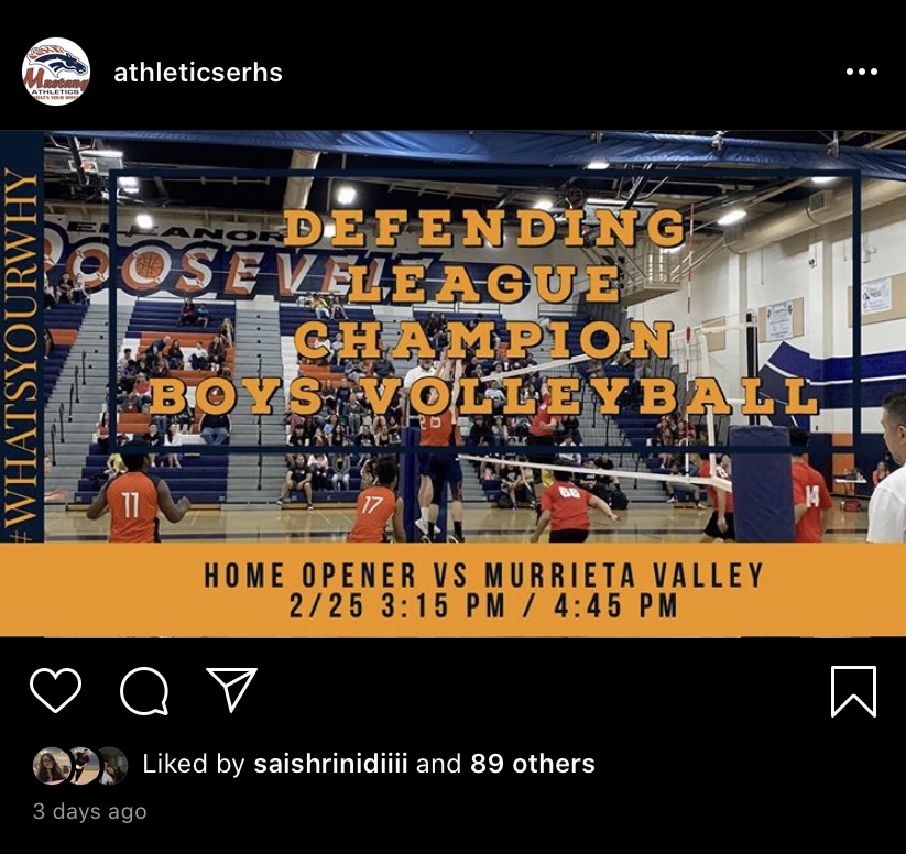 The official Athletics for ERHS, posted their support on Instagram: @athleticserhs and Twitter: @AthleticsERHS