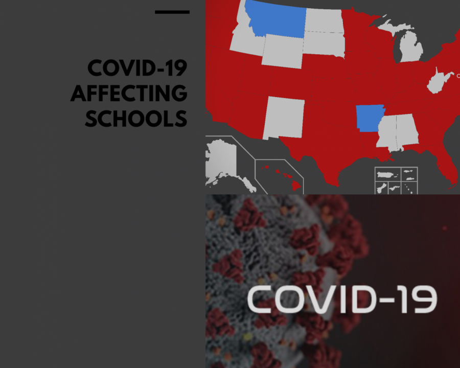 COVID-19 also known as the Corona Virus, affecting schools nationally, and creating this image to represent this affect.