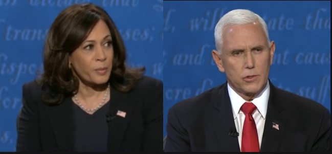 Senator Kamala Harris and Vice President Mike Pence faced off in the lone vice presidential debate on Wednesday. (edited by me)
