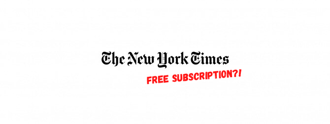 Free NYT subscription for students