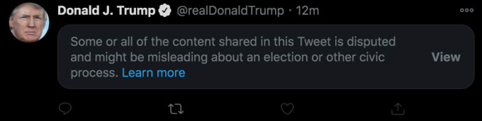 Deleted tweet from Trump