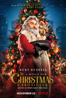 The Christmas Chronicles poster featuring Kurt Russell as Santa Claus