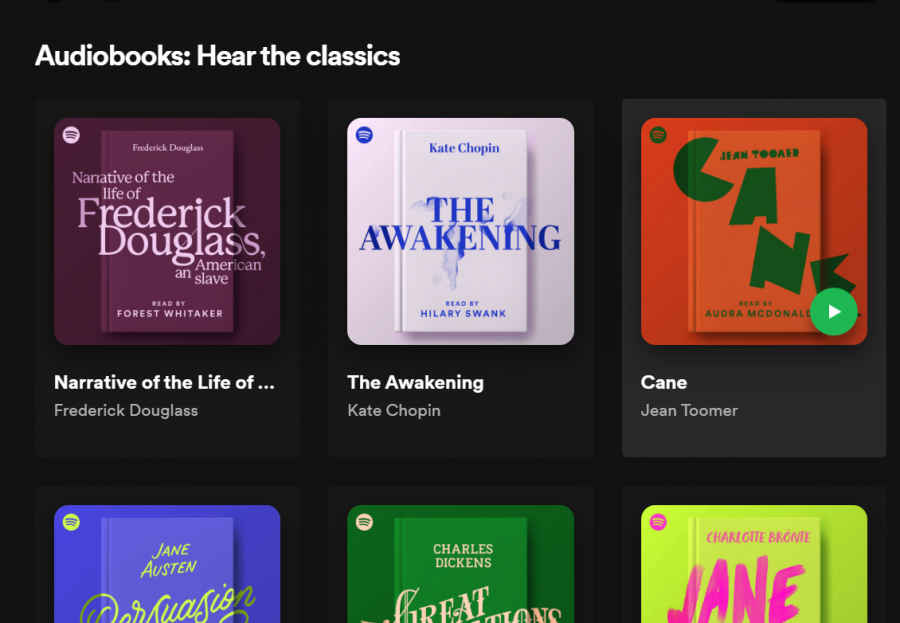 Snapshot+of+recommended+audiobooks+in+podcast+form+on+Spotify