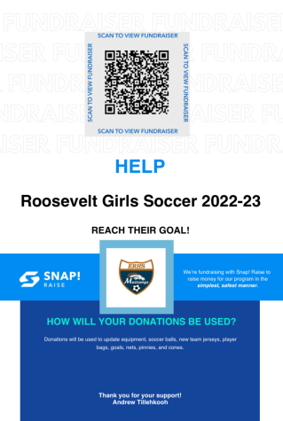 A QR code to the fundraiser and a message from Coach Tillekooh!