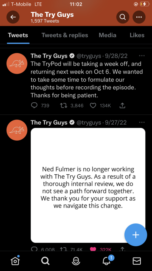 Try Guys Tweet regarding not working with Ned Fulmer and also taking a break from their podcast