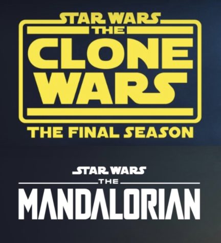 The title graphics of the animated show Star Wars : The Clone Wars and live action show The Mandalorian, widely regared as the most popular of the two types of Star Wars shows