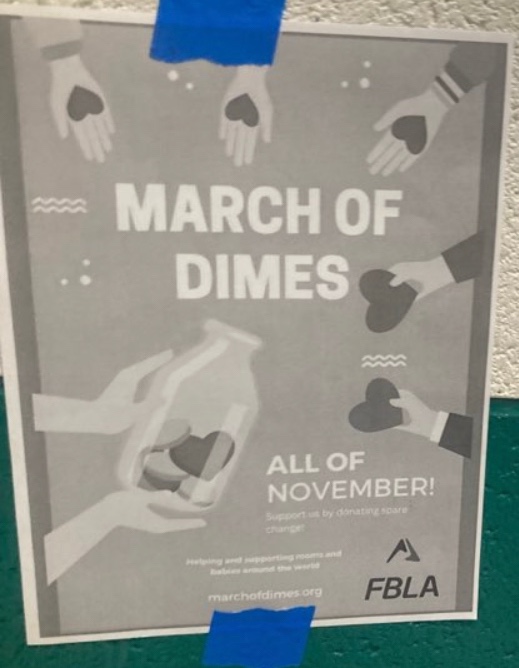 One of the March of Dimes posters posted around campus, photographed by me.