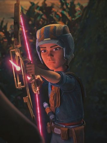 Omega with her laser-bow from Star Wars : The Bad Batch