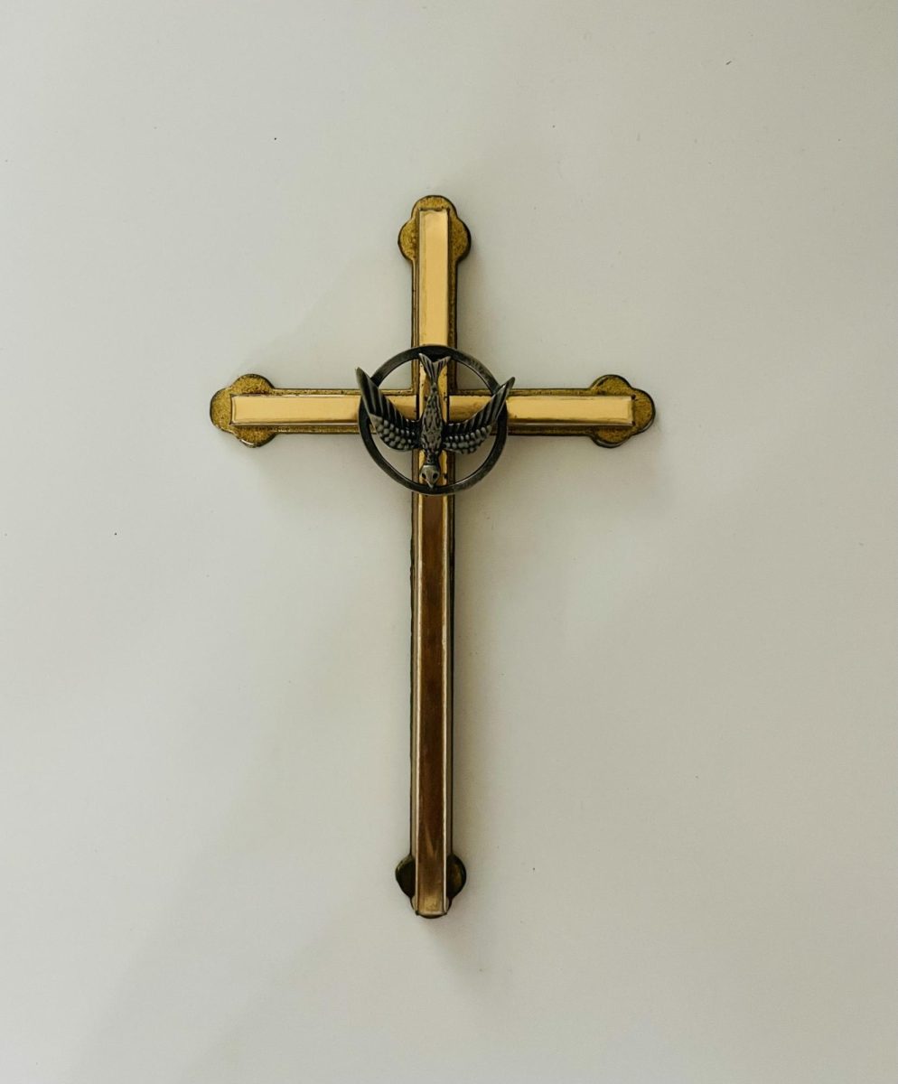 A gold cross 
