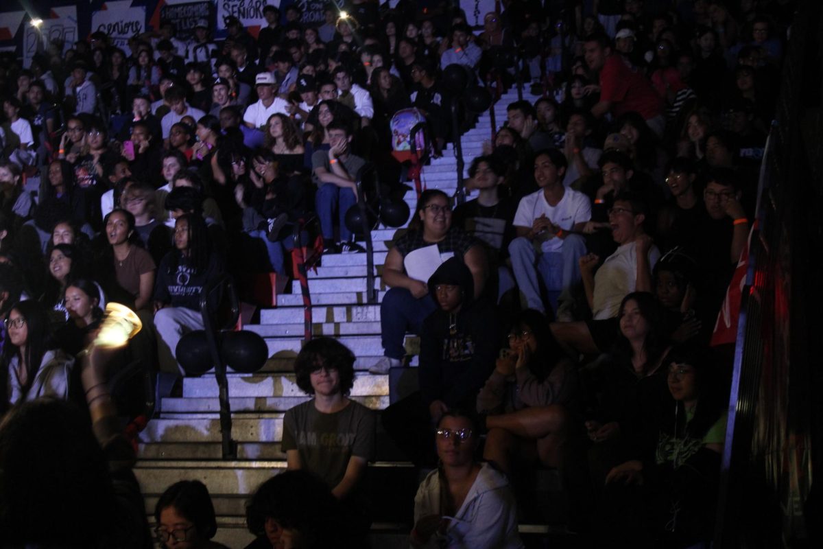 ERHS Students watch performances during the pep rally