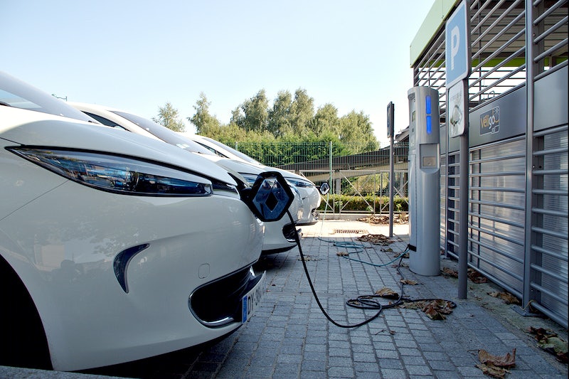 Electric car charging station. Free public domain CC0 photo.