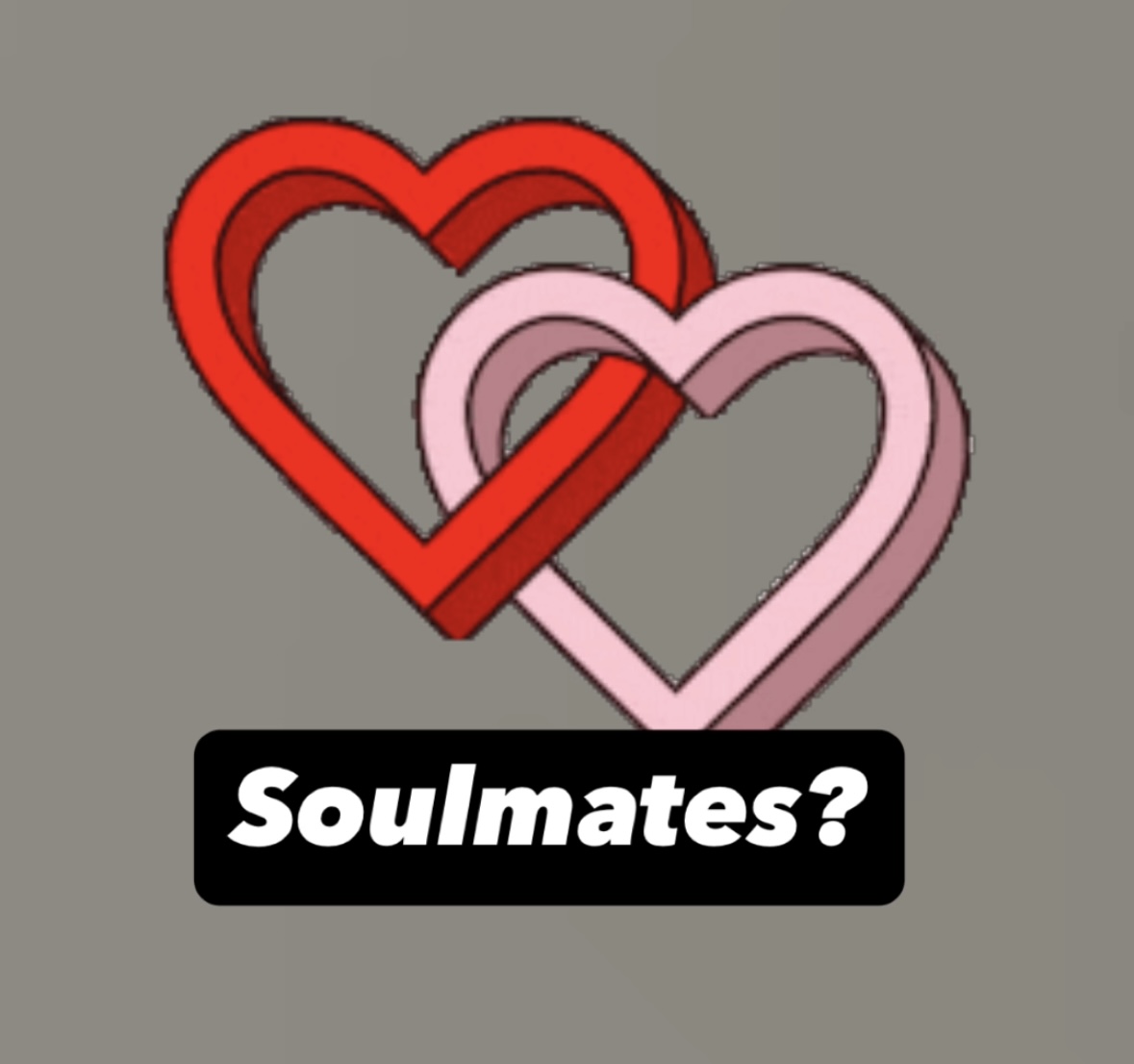 Two hearts connected to represent soulmates.