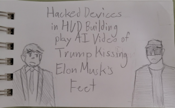 Traditional drawing of Donald Trump and Elon Musk next to the title of this article.