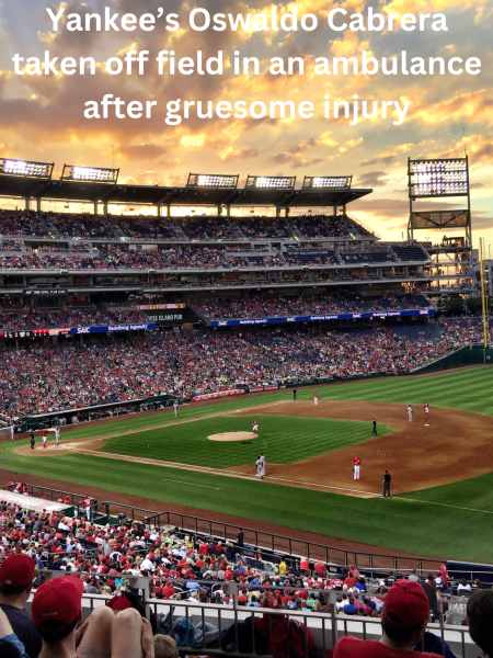 Yankee's Oswaldo Cabrera taken off field in an ambulance after gruesome injury
