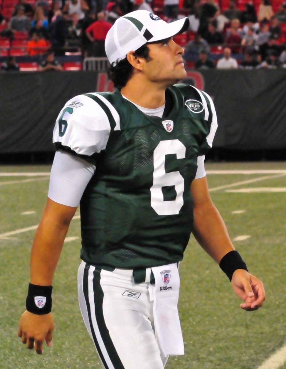 Mark Sanchez playing for the New York Jets.