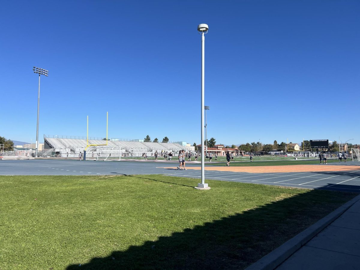 Track and football field at ERHS, the main area for athletics